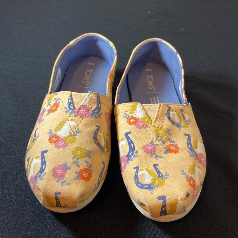 TOMS Women’s Alpargata Apricot Floral Horse Print